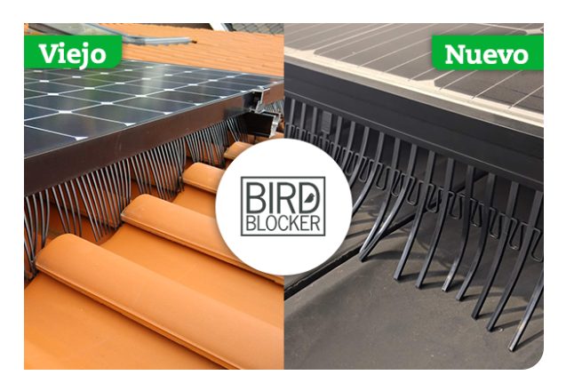 BirdBlocker: Tramo de 0,5 m + 4 bridas ; H:125 mm